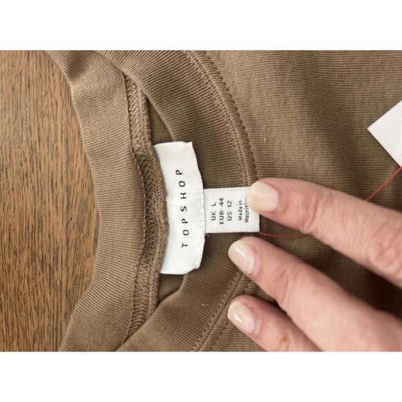 Topshop Women's Sleeveless Tan Tank Top - Size L - Picture 2 of 5